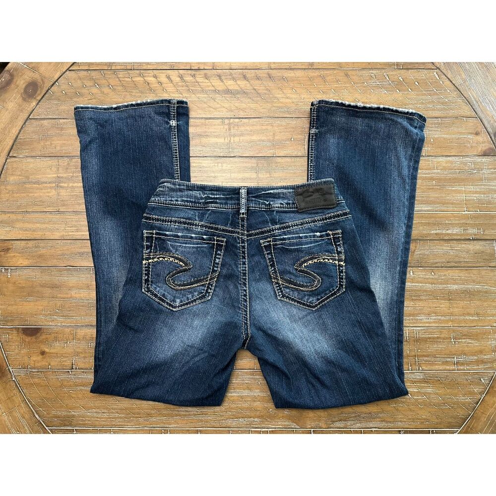 Silver Jeans Suki Mid Boot Jeans Womens 27x31 Dark Wash Stretch Denim